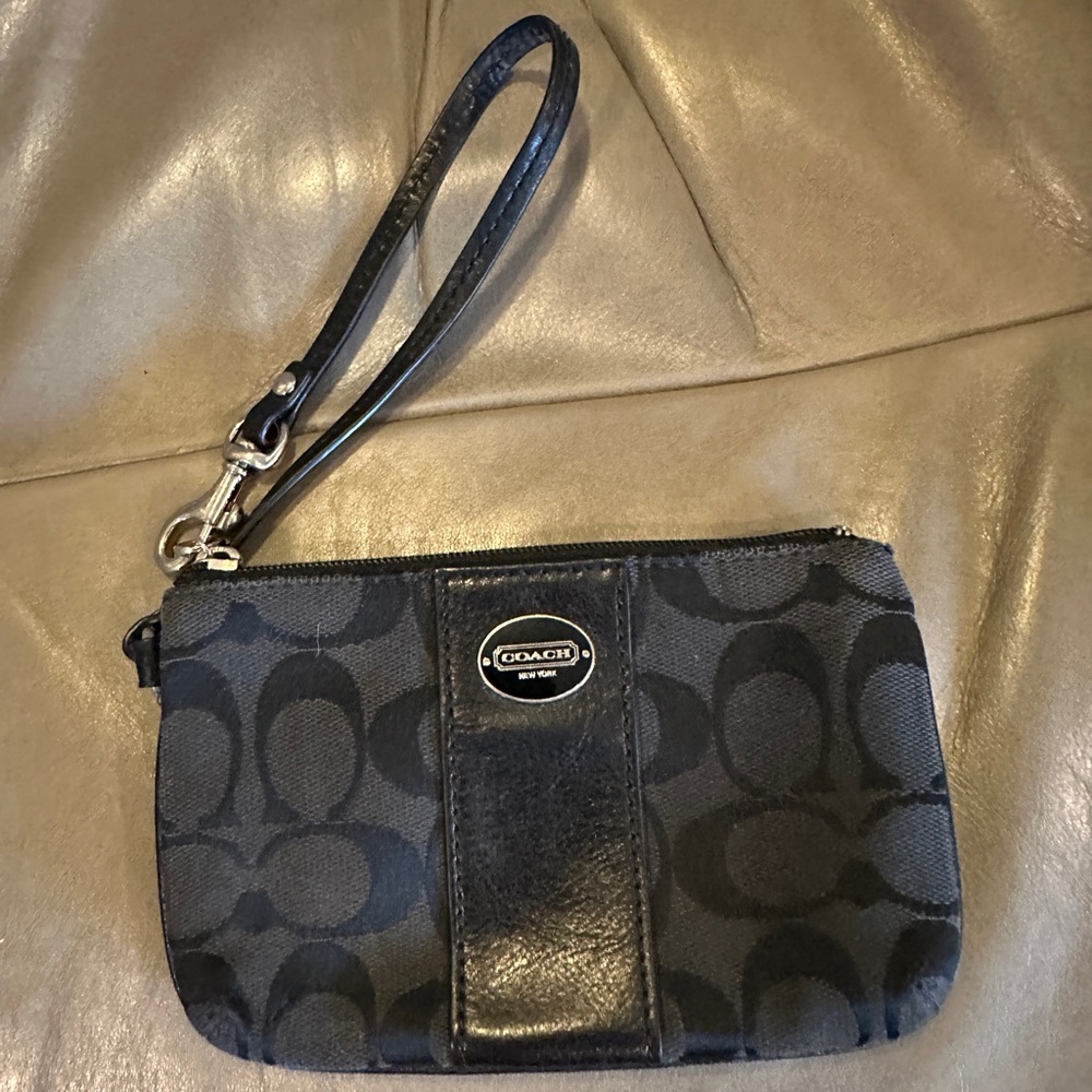 Coach Black Signature Wristlet